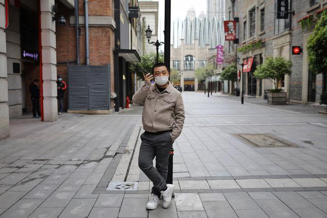 「步行街」武汉标志性步行街楚河汉街恢复营业