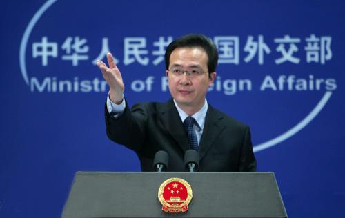 2012年2月21日外交部发言人洪磊举行例行记者