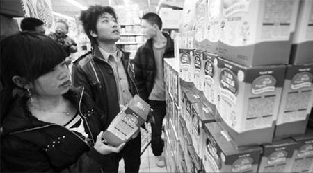 Many Chinese parents shun local brand milk powder after the Sanlu baby formula scandal in 2008.