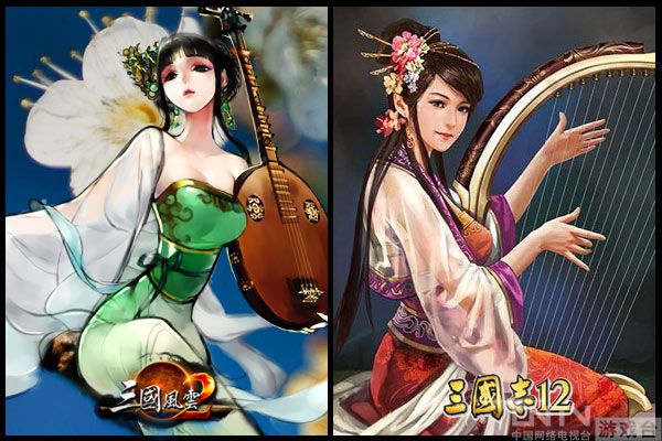 《三国风云2》遵循三国历史,游戏中包含所有三国时期的武将,在美术团队的精心打造下,用水墨画风完整呈现出独具特色的三国人物风格,曹操、刘备、孙权、吕布、赵云等三国名将的特色与性格跃然纸上。在人物细节刻画上《三国风云2》表现的也毫不逊色,全新画风自成一派,为玩家带来全新三国印象。 《三国风云2》与《三国志12》角色原画对比——大乔 《三国风云2》与《三国志12》角色原画对比——小乔 《三国风云2》游戏玩法丰富,连环画推图关卡模式给玩家带来童年回忆,各