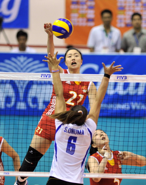 [高清组图]女排亚锦赛半决赛 中国2-3泰国