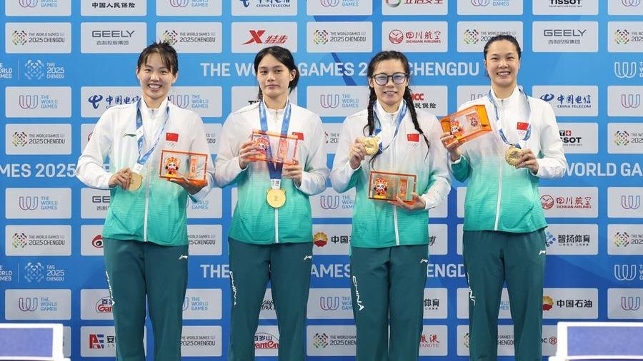 China secures thrilling finswimming relay gold at Chengdu World Games