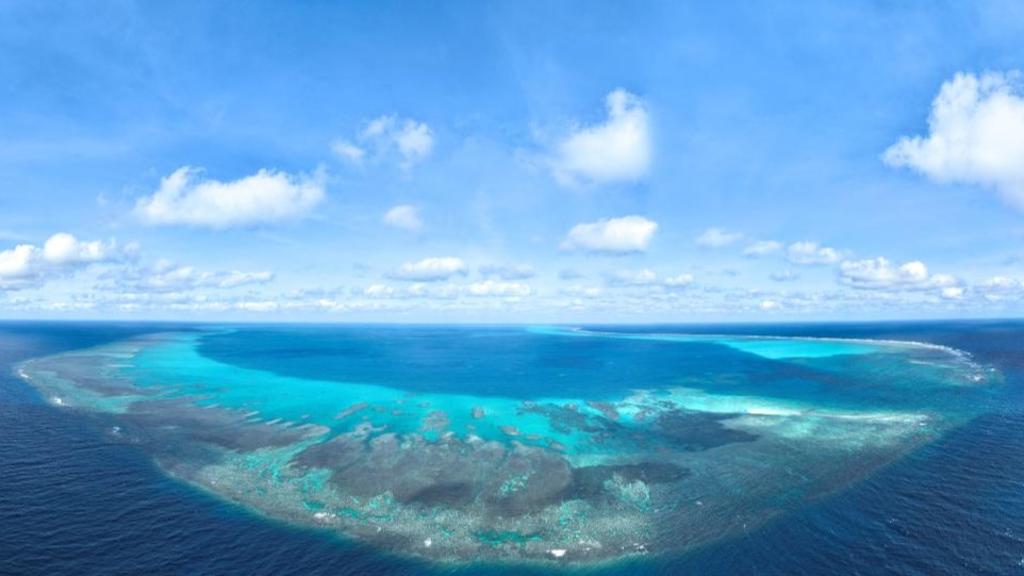 Aerial view of China's Huangyan Dao in South China Sea