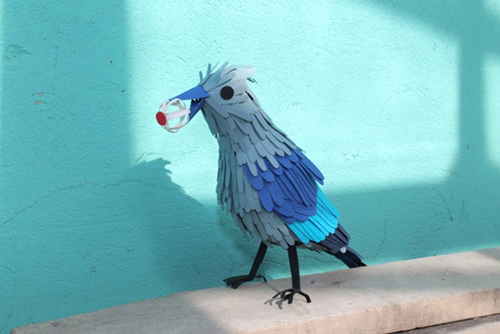 手工纸鸟-彩色童话般的意趣