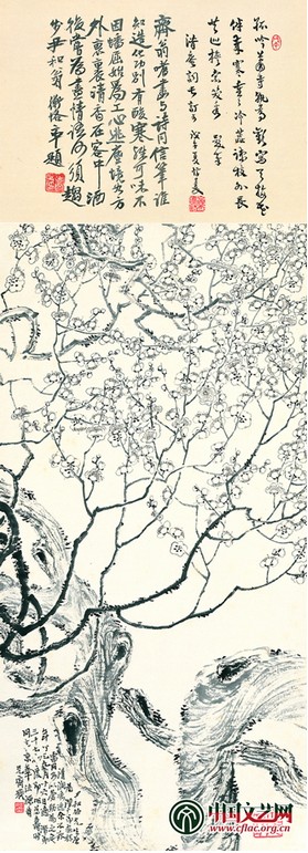 墨梅　齐白石 116cm×42.5cm　1917年