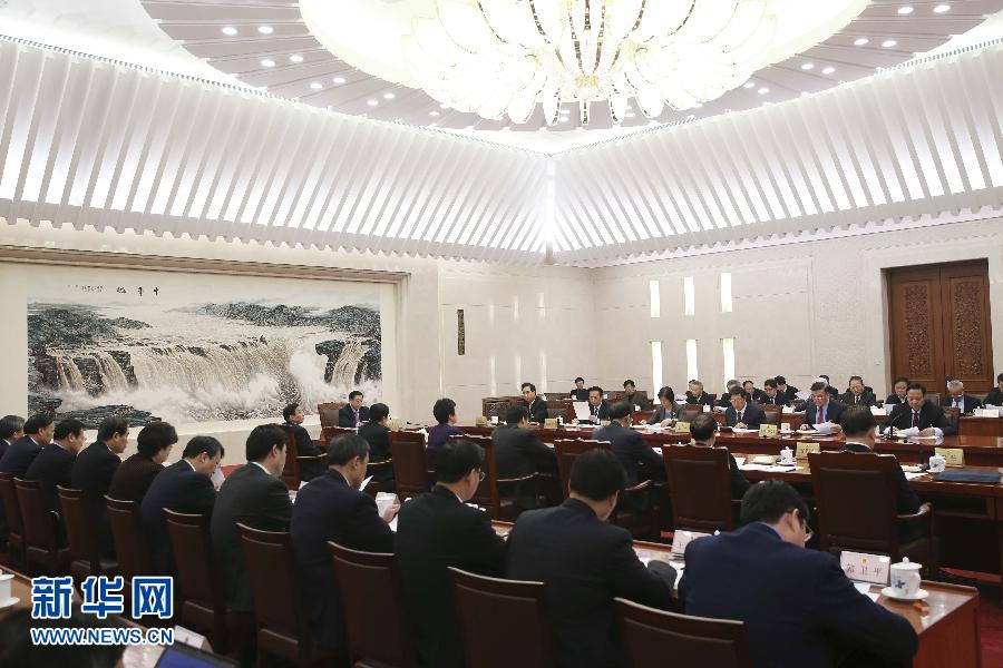 　　2月26日，十二届全国人大常委会第十八次委员长会议在北京人民大会堂举行，张德江委员长主持。新华社记者 丁林 摄