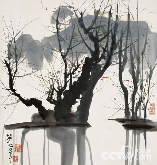 “多彩贵州”：吴冠中《贵阳花溪》 中国画 1977