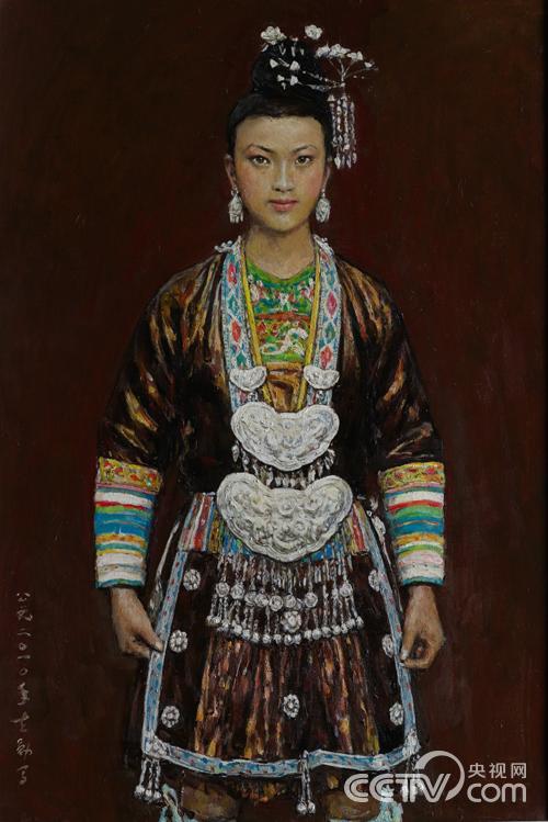 “多彩贵州”：潘世勋 《贵州侗妹》油画 2010