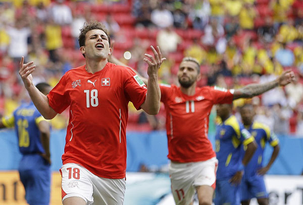 Mundial 2014: Suiza gana 2-1 a Ecuador en Grupo E