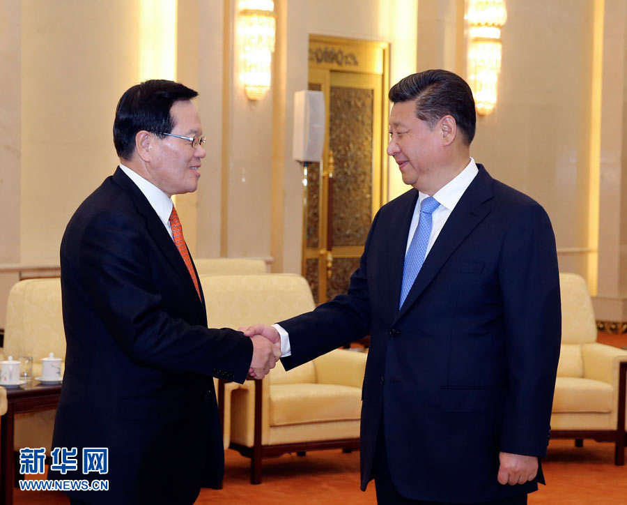 　　12月18日，国家主席习近平在北京人民大会堂会见韩国国会议长郑义和。新华社记者 丁林 摄
