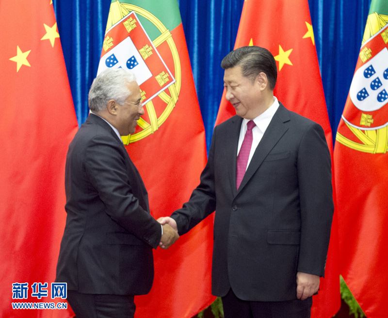 10月8日，国家主席习近平在北京人民大会堂会见葡萄牙总理科斯塔。