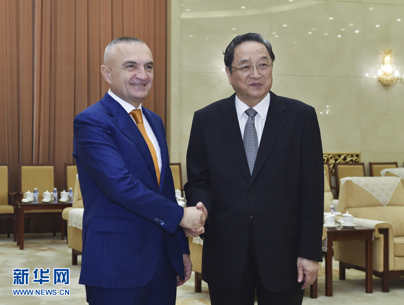 10月18日，全国政协主席俞正声在北京会见阿尔巴尼亚议长梅塔。