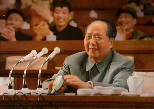 毛泽东在中国共产党第九次全国代表大会全体会议上(资料图)