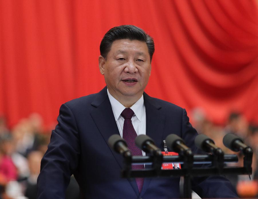 10月18日，習近平在中國共產黨第十九次全國代表大會上作報告。