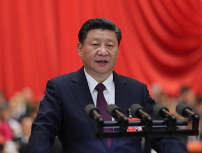 2017年10月18日，习近平在中国共产党第十九次全国代表大会上作报告。（图片来源：新华网）