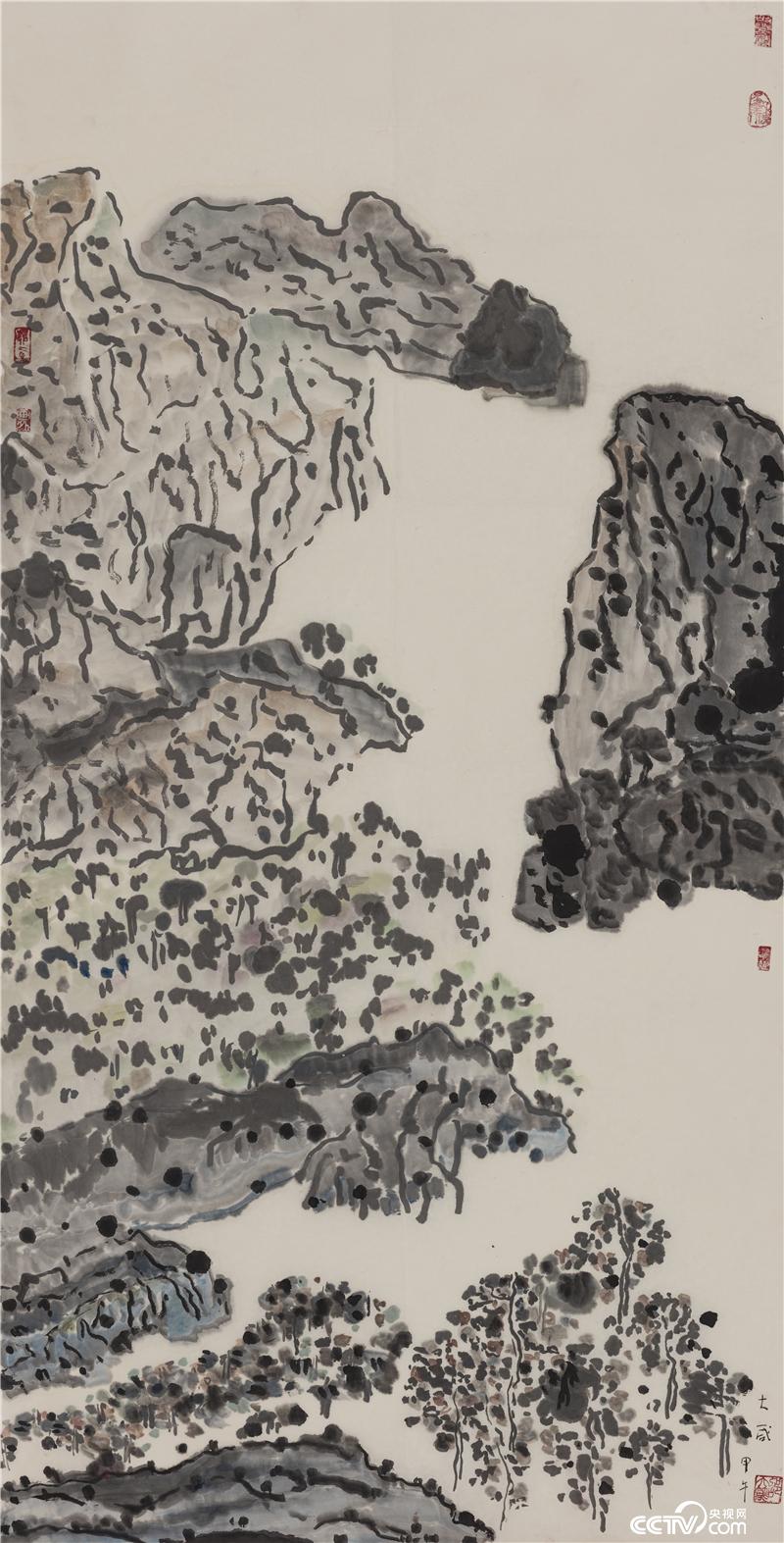  高歌·之二，邵大箴，纸本水墨，70x137cm，2014年