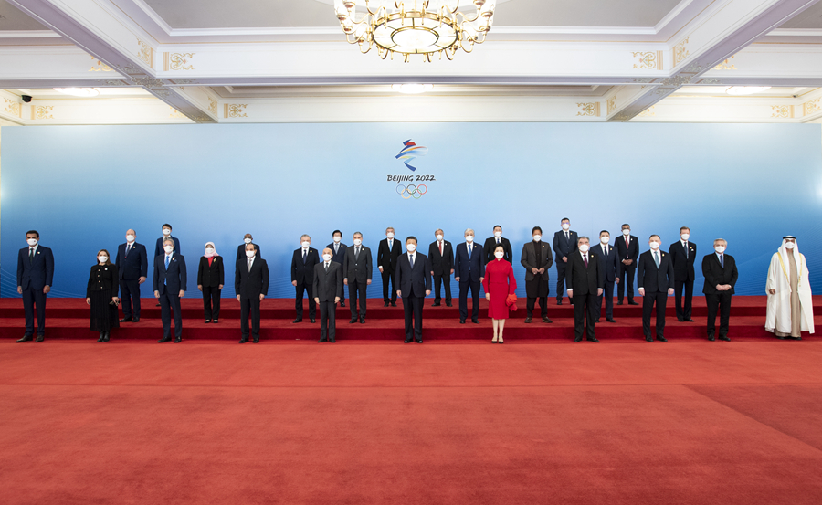 習近平和彭麗媛設宴歡迎出席北京2022年冬奧會開幕式的國際貴賓。