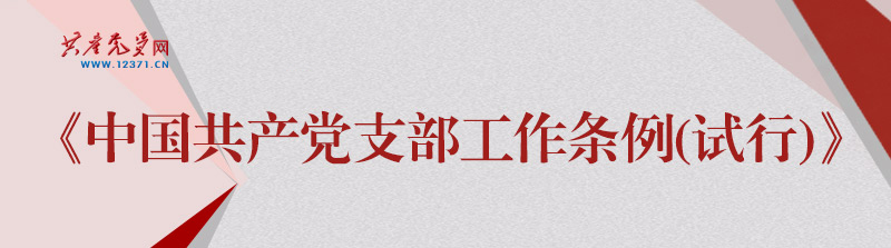 《中国共产党支部工作条例（试行）》