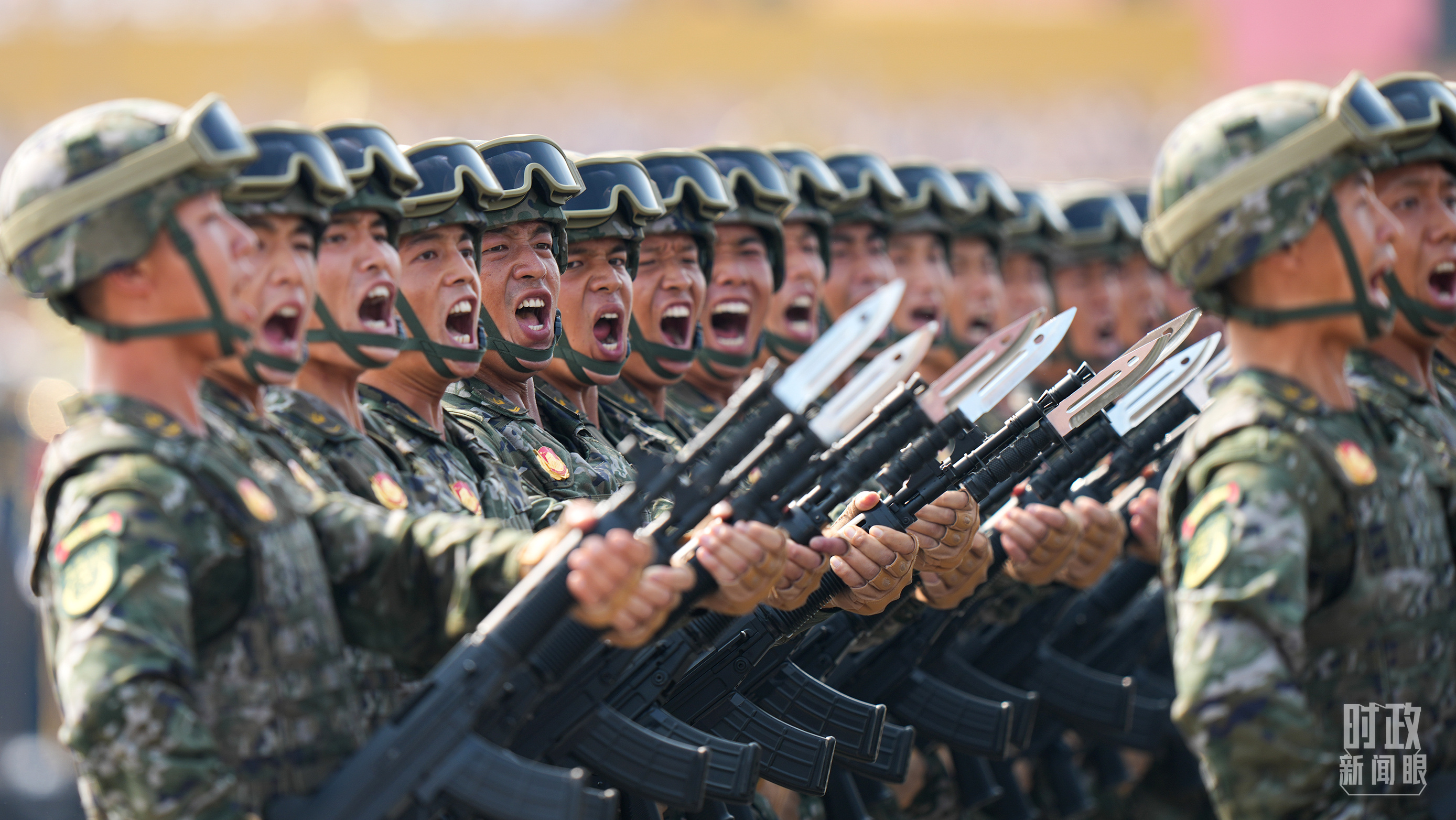 九三阅兵中的方队。(总台记者李晋拍摄)