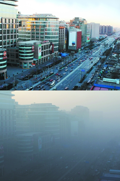 北京顶级污染 PM2。5指数濒临爆表