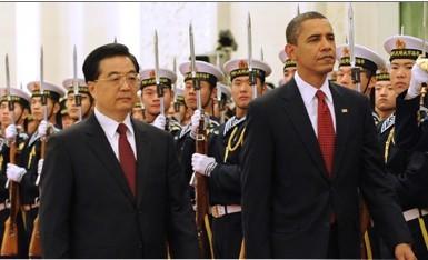 Hu Jintao salue Barack Obama