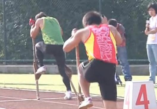 Racing on stilt at National Minority Games