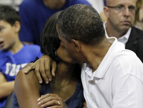 US President Barack Obama and First <em>Lady</em> on