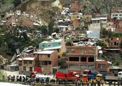 A&nbsp;view&nbsp;of&nbsp;houses&nbsp;destroyed&nbsp;after&nbsp;torrential&nbsp;rains&nbsp;caused&nbsp;floods&nbsp;and&nbsp;mudslides&nbsp;in&nbsp;Bella&nbsp;Vista&nbsp;in&nbsp;the&nbsp;outskirts&nbsp;of&nbsp;La&nbsp;Paz,&nbsp;January&nbsp;28,&nbsp;2010.&nbsp;REUTERS/Stringer