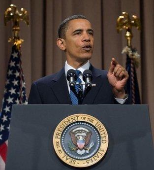 US President Barack Obama speaks about reforming Wall Street and the financial reform bill in the Great Hall at Cooper Union in New York. Obama railed at unfettered corporate greed Thursday as he laced a defining pitch for US financial reform with stark warnings of future economic meltdowns if the bid fail.(AFP/Saul Loeb) 