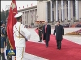 习近平举行仪式欢迎美国总统特朗普访华