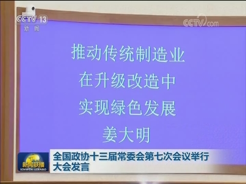 全国政协十三届常委会第七次会议举行大会发言