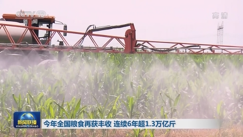 今年全国粮食再获丰收 连续6年超1.3万亿斤