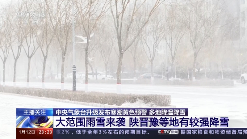 [24小时]中央气象台升级发布寒潮黄色预警 多地降温降雪 大范围雨雪来袭 陕晋豫等地有较强降雪