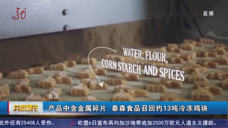[共度晨光]美国 产品中含金属碎片 泰森食品召回约13吨冷冻鸡块