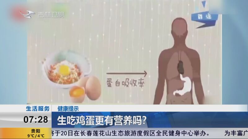 [新聞早報-吉林]生活服務 健康提示 生吃雞蛋更有營養