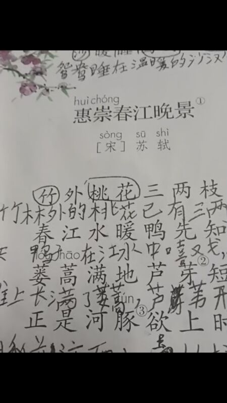 惠崇春江晚景田字格图片