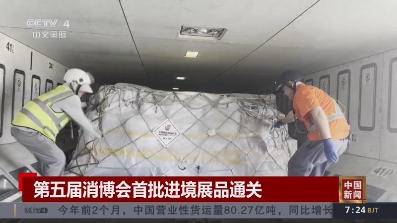 第五届消博会首批进境展品通关