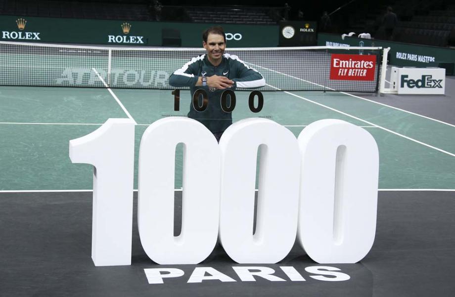 [图]巴黎大师赛纳达尔逆转同胞 收获生涯第1000胜