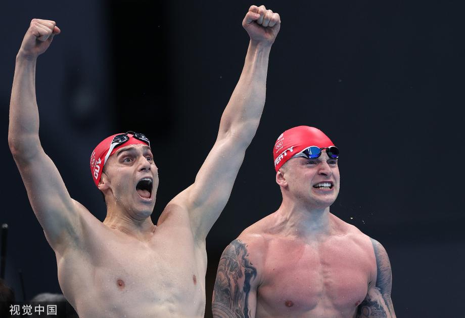 [图]中国获4x100混泳亚军 英国队破世界纪录夺冠