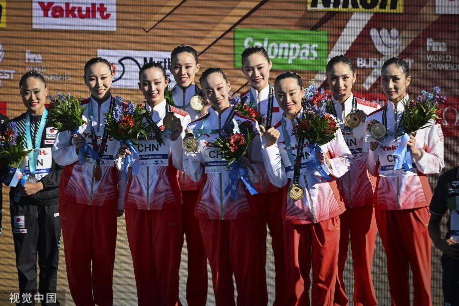 [图]中国花游队首夺世锦赛集体技术自选冠军