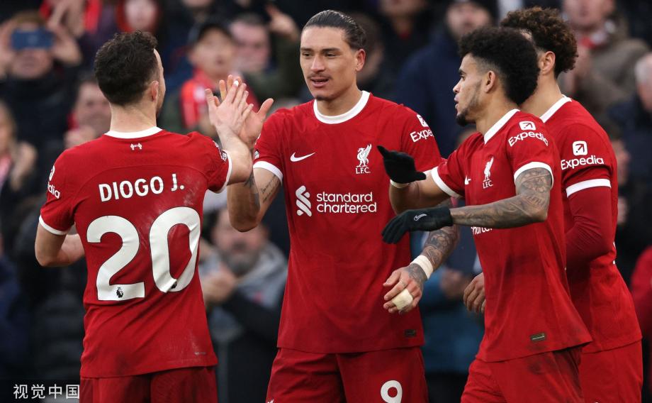 英超-若塔破门努涅斯建功 利物浦3-1伯恩利