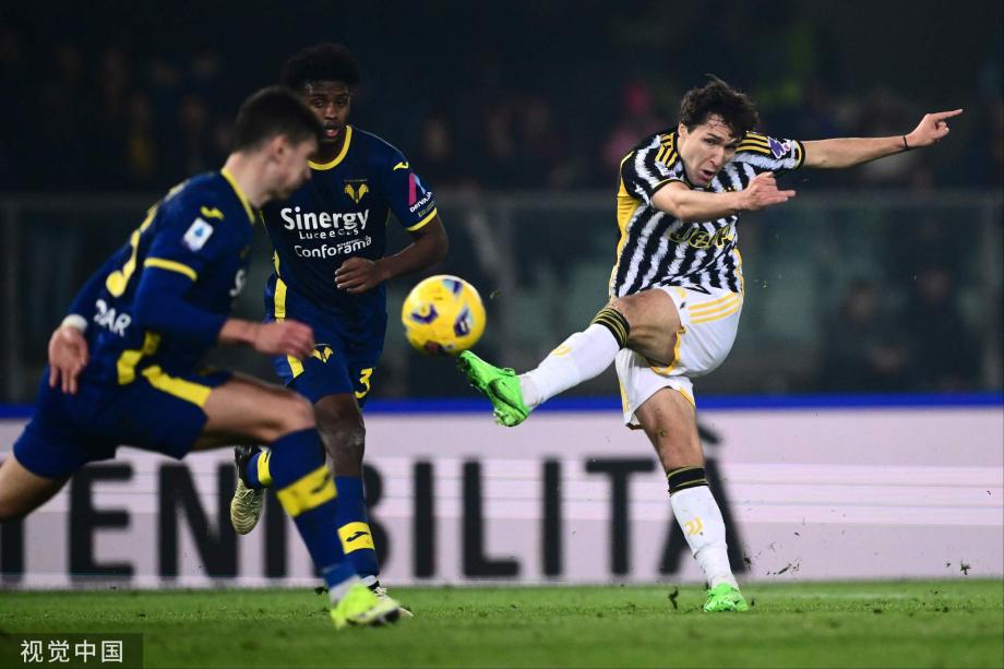 尤文2-2平维罗纳4轮不胜 多赛1场距榜首9分