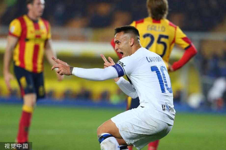 意甲-劳塔罗双响斩意甲百球 国际米兰4-0莱切