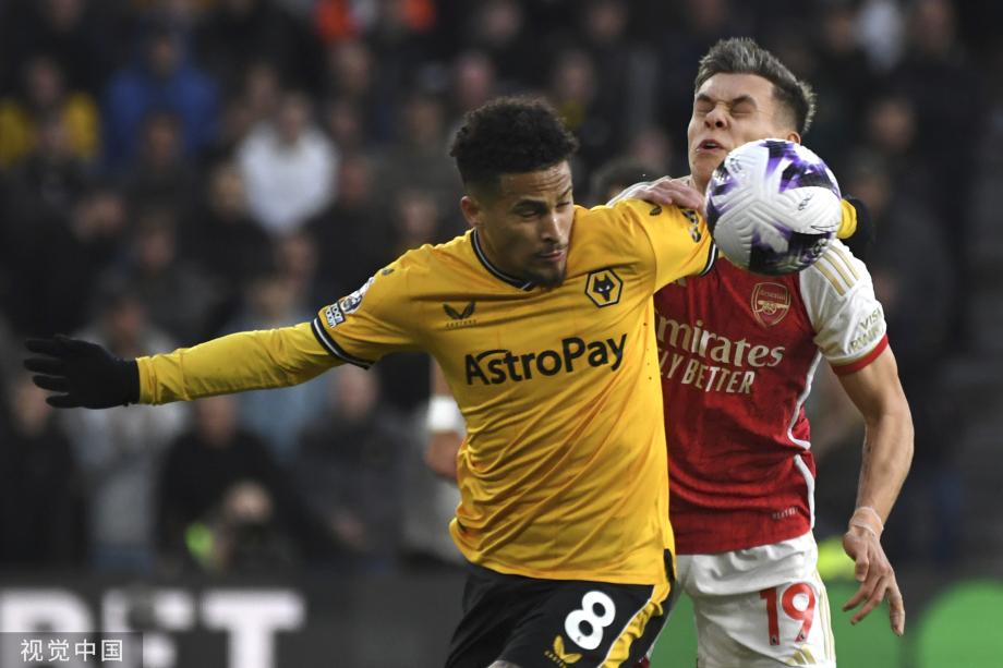 特罗萨德、厄德高破门 阿森纳2-0狼队暂登顶