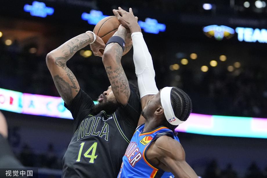 亚历山大24+10英格拉姆低迷 雷霆4-0横扫鹈鹕