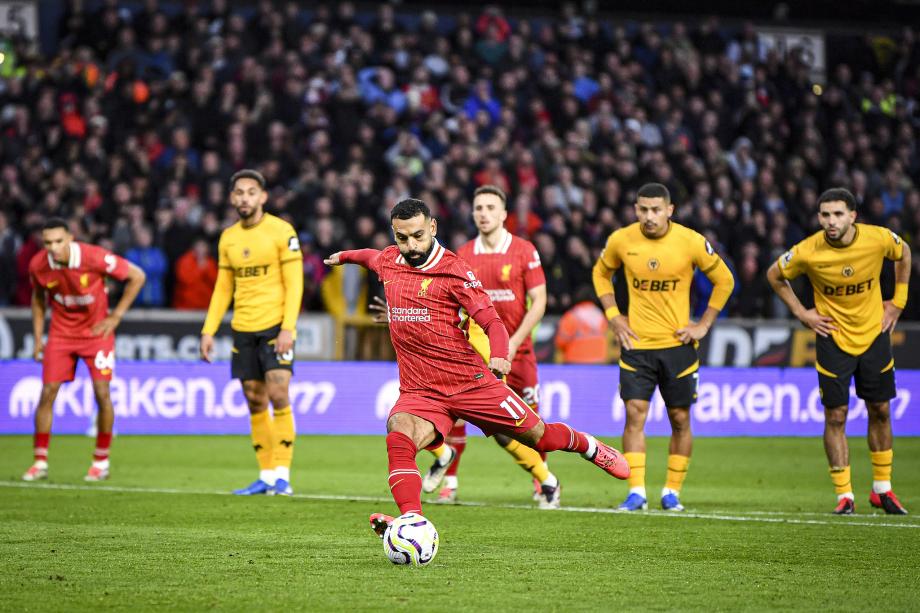 萨拉赫点射 利物浦客场2-1狼队登顶积分榜