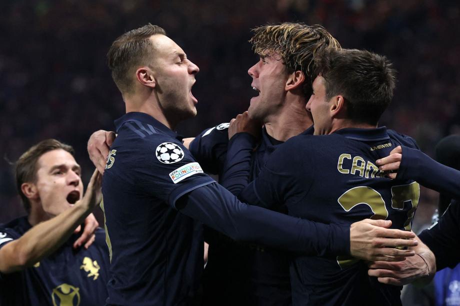 欧冠-弗拉霍维奇双响孔塞桑传射 尤文3-2逆转莱比锡