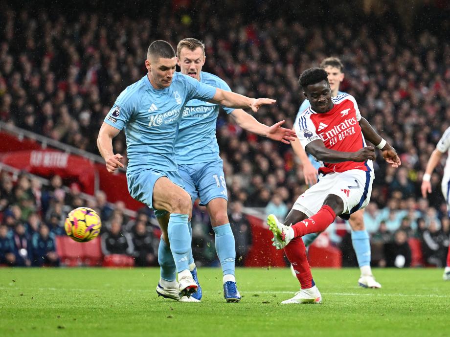 萨卡传射恩瓦内里建功 阿森纳3-0诺丁汉森林