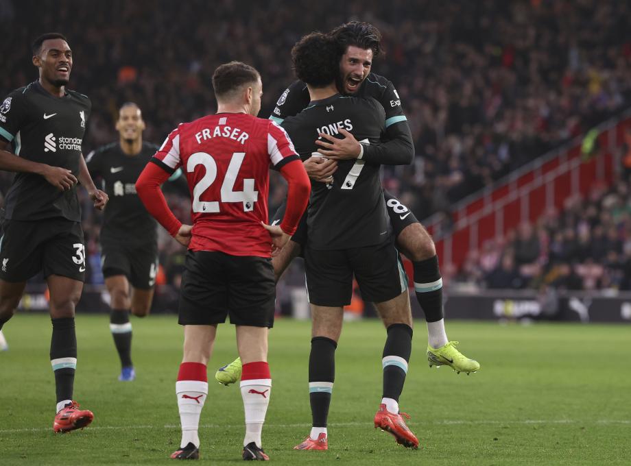 英超-萨拉赫双响 利物浦3-2客胜南安普敦8分领跑