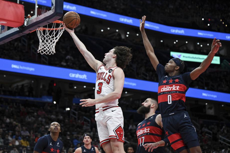 怀特21+8库兹马23+7 公牛大胜送奇才12连败